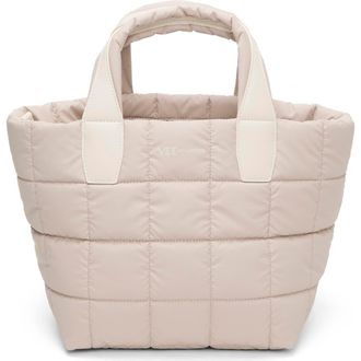 VeeCollective Small Porter Quilted Recycled Nylon Tote in Soft Taupe at Nordstrom