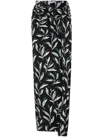 Paco Rabanne Maxi-rok met bloemenprint - Zwart