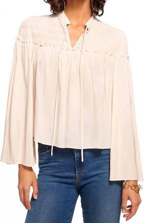 Ramy Brook Tallulah Long Sleeve Top In Natural