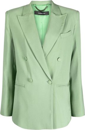 Federica Tosi peak-lapels double-breasted blazer - women - Polyester/Viscose - 42 - Green
