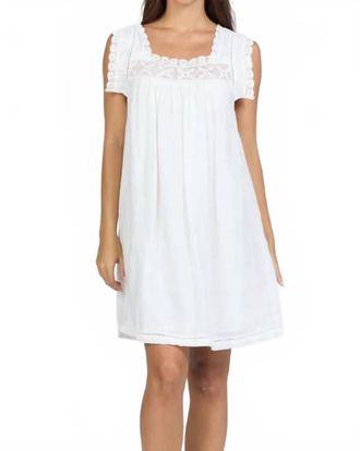 Dear John Denim Miabella Square Neck Lace Trim Mini Dress In White