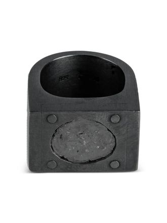 Parts Of Four oxidised sterling-silver Ring Single diamond ring - Black