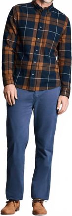 Billy Reid Brushed Bold Plaid Tuscumbia Shirt In Carbon Blue Multi