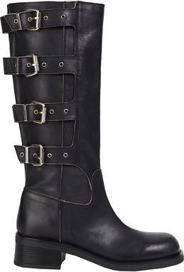 8 by YOOX LEATHER BOOTS BUCKLE DETAIL