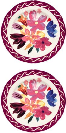 BITOSSI HOME Dinner Plate Cm.26,5 Bouquet Purple - Set of 2