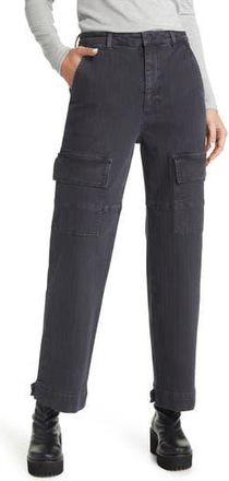AG - Adriano Goldschmied Knoxx High Waist Cargo Straight Leg Jeans in Sulfur Black at Nordstrom Rack, Size 25