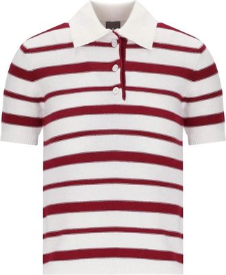Max Mara Carioca gestreepte gebreide poloshirt - Dames - Polos - Veelkleurig - XS - Katoen - Tops