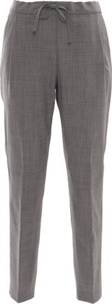 Fabiana Filippi Bistretch Wool Pleated Jogging Trousers With Filo Diamante