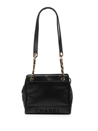 Chanel 1996-1997 Caviar Logo Chain shoulder bag - Black