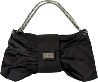 Chanel Pre-owned Satijnen Schoudertas - Dames - Vintage Schoudertas - Zwart - ONE Size - Satijn - Vintage