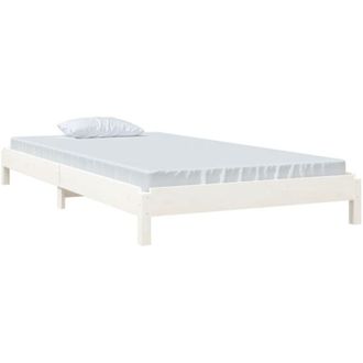 vidaXL Letto Impilabile Bianco 90x200cm in Legno Massello di Pino - Vidaxl