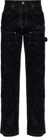 Amiri Jeans, Heren, Zwart, W33, Leer, Logo Jeans
