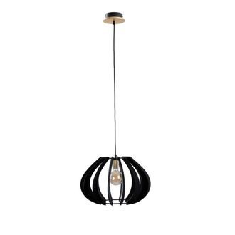 Netlighting Gemma Wire Frame Pendant Ceiling Light Black Gold 44.5cm 1x E27