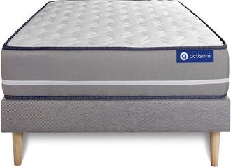 Actisom Actisom - Somier Gris + Colch&oacute;n Con L&aacute;tex Y Espuma Viscoel&aacute;stica 90 X 190