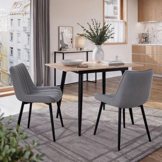 Vicco Silla De Comedor Ravlo, Gris/negro, 51 X 57 Cm Lote De 2, Vicco