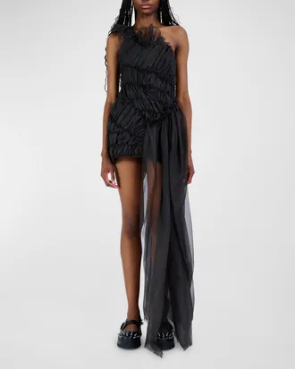 Collina Strada Jazzelle Ruched One-Shoulder Gown