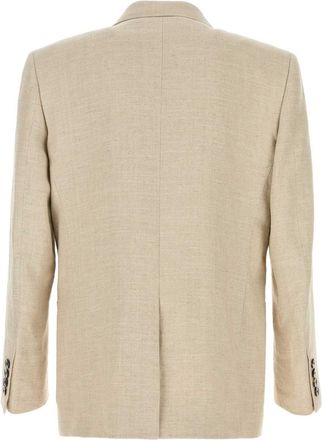 Valentino Garavani Mens Beige Linen Blend Blazer Naturale Giacche E Gilet Jacket