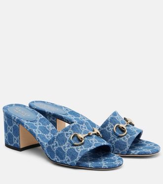 Gucci Sandalias de denim GG con Horsebit