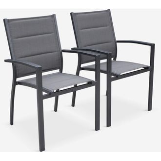 Sweeek Set 2 sedie da giardino in alluminio e textilene