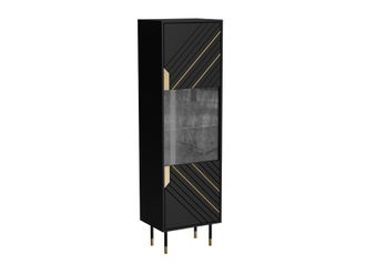 Mirjan24 Mobilier1 - Estanter&iacute;a Elmteo 105, Con Puertas, Cerrable, Mdf, Aglomerado Laminado, Vidrio Templado, N&uacute;mero De Puertas: 0, N&uacute;mero De Cajones: 0, 180x5