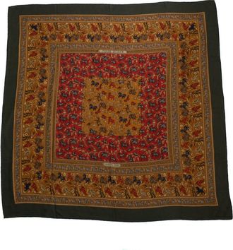 Hermès Hermes Chasse en Inde kasjmiersjaal in groen