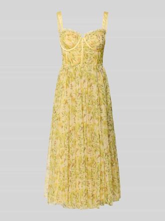 Lace & Beads Cocktailkleid aus T&uuml;ll in Hellgelb, Gr&ouml;&szlig;e L