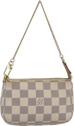 Louis Vuitton Pochette Accessoires Damier White Canvas Bag (Pre-Owned)