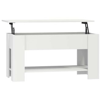 Berkfield Home Coffee Table White 101x49x52 cm Engineered Wood | Size: 101 x 49 x 52 cm