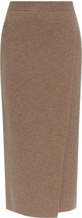 Max Mara Umbria midi skirt - women - Wool/Cashmere - M - Brown