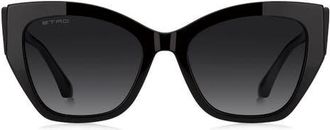 Etro 0143/S 55mm Gradient Cat Eye Sunglasses in Black/dark Grey Sf at Nordstrom