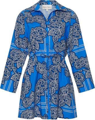 Cara Cara Henry popeline mini-jurk met bloemenprint - Blauw