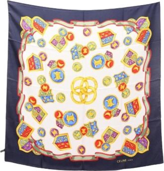 Celine Pre-owned Scarves, female, Multicolor, Size: ONE SIZE Pre-owned Vintage Silk Scarf