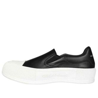 Alexander McQueen (WMNS) Alexander McQueen Deck Skate Plimsoll Black White 654592WHZT81070