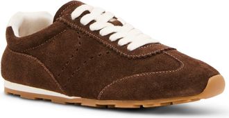 Blondo Carmen Waterproof Sneaker in Chocolate Suede at Nordstrom, Size 5.5