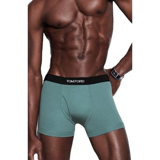 Tom Ford Cotton Stretch Jersey Boxer Briefs in Teal at Nordstrom, Size Xx-Large