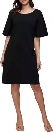 Three Dots Womens Dots Boat Neck Dress In Black