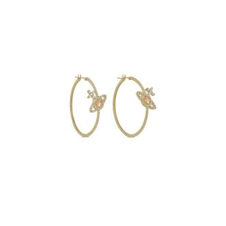 Vivienne Westwood Olympia Hoop Earrings - female - Vivienne Westwood - Earrings - Yellow - ONE SIZE - Accessories