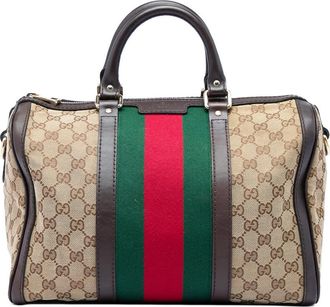 Gucci Pre-owned Gucci Medium GG Canvas Web Joy Boston Bag Ladies 4LD3UT4GCIDXECOY