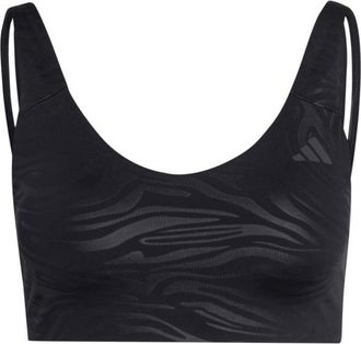 adidas All Me Essentials Graphic Light Support Sport-BH f&uuml;r Damen | schwarz