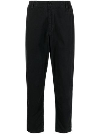 Moschino logo-embroidered straight-leg trousers - men - Cotton - 50 - Black
