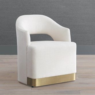 Frontgate Isla Dining Chair - Ivory Linen Parks Performance, Individual - Frontgate