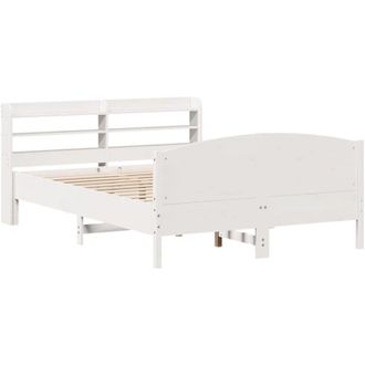 vidaXL Estructura De Cama Sin Colch&oacute;n Madera De Pino Blanca 140x190 Cm Vidaxl
