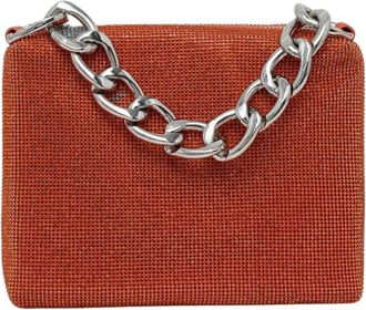 Patrizia Pepe Borsa a spalla con maxi catena - - Bags - Donna - Arancione - ONE SIZE
