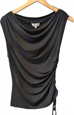 Elan Womens Cap Sleeve Top In Black