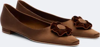 Manolo Blahnik Fortanflat satin ballet flats