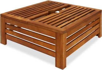 Deuba Soporte Para Sombrilla De Madera De Acacia Base Resistente A La Intemperie 62x62x25cm Cubierta Protectora Para Parasol Mesita - Deuba