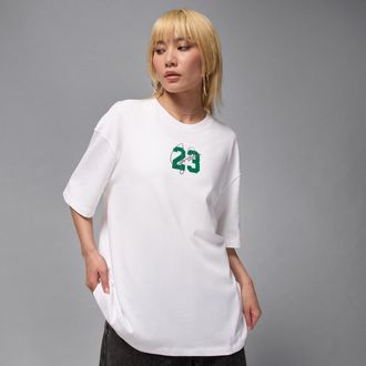Nike Jordan Womens Jordan Essentials Short-Sleeve Graphic T-Shirt in White | DM3244-100