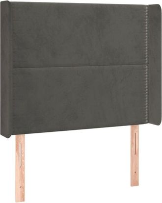 vidaXL Cabecero Con Led De Terciopelo Gris Oscuro 83x16x118/128 Cm Vidaxl