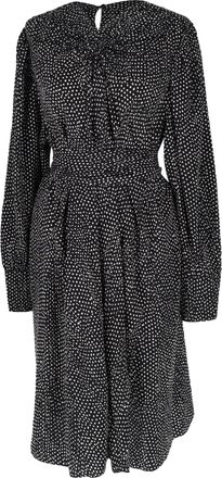 Isabel Marant Polka Dot Midi Dress in Black Silk