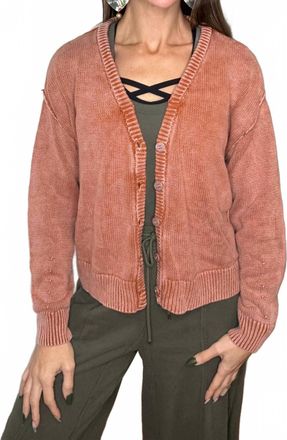 Bibi Olli Knit Cardigan In Rust